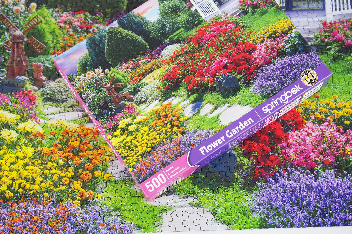 Springbok Flower Garden 500 Piece Puzzle For Adults - Featuring A Beautiful Garden In Bloom