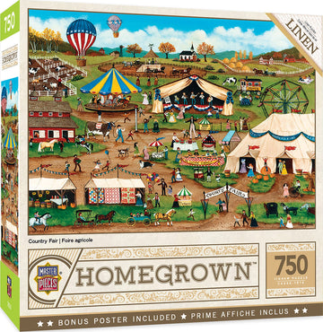 Masterpieces 750 Piece Jigsaw Puzzle For Adults, Family, Or Kids - Country Fair - 18'X24'