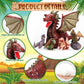 Deekin 7 Pcs Dragon Toy Set - 16 Large Stuffed Animal with 4 Baby Plush & 2 Eggs - Retro Dinosaur Gifts for Boys & Girls