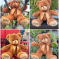 Personalized Stuffed Teddy Bear Gift For Her, Him, 16 Inch - Cute Custom Brown Bear With Your Name And Year On The Feet