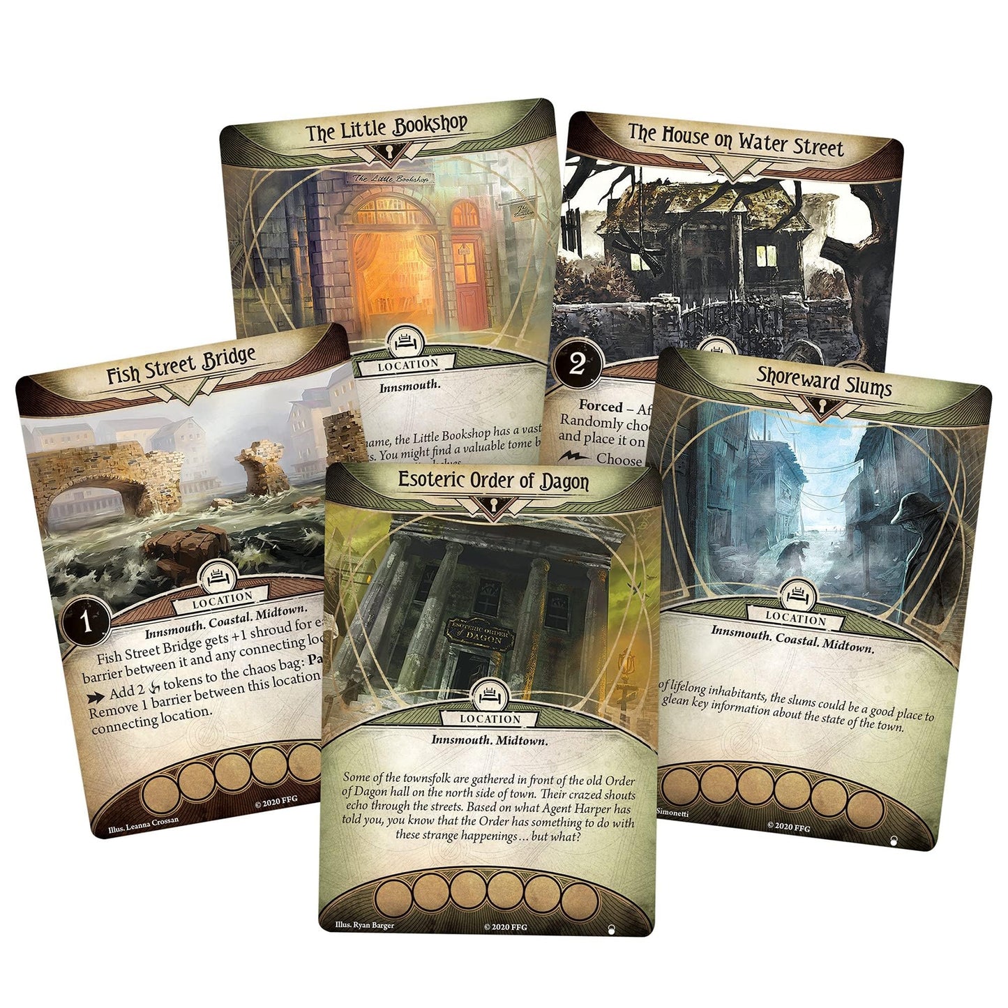 Arkham Horror The Card Game In Too Deep Mythos Pack - Unravel The Innsmouth Conspiracy! Cooperative Living Card Game, Ages 14+,