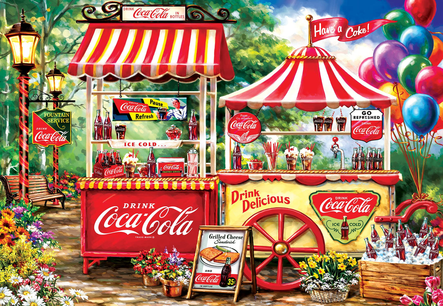 MasterPieces 2000 Piece Jigsaw Puzzle for Adults and Families - Coca-Cola Stand - 39x27