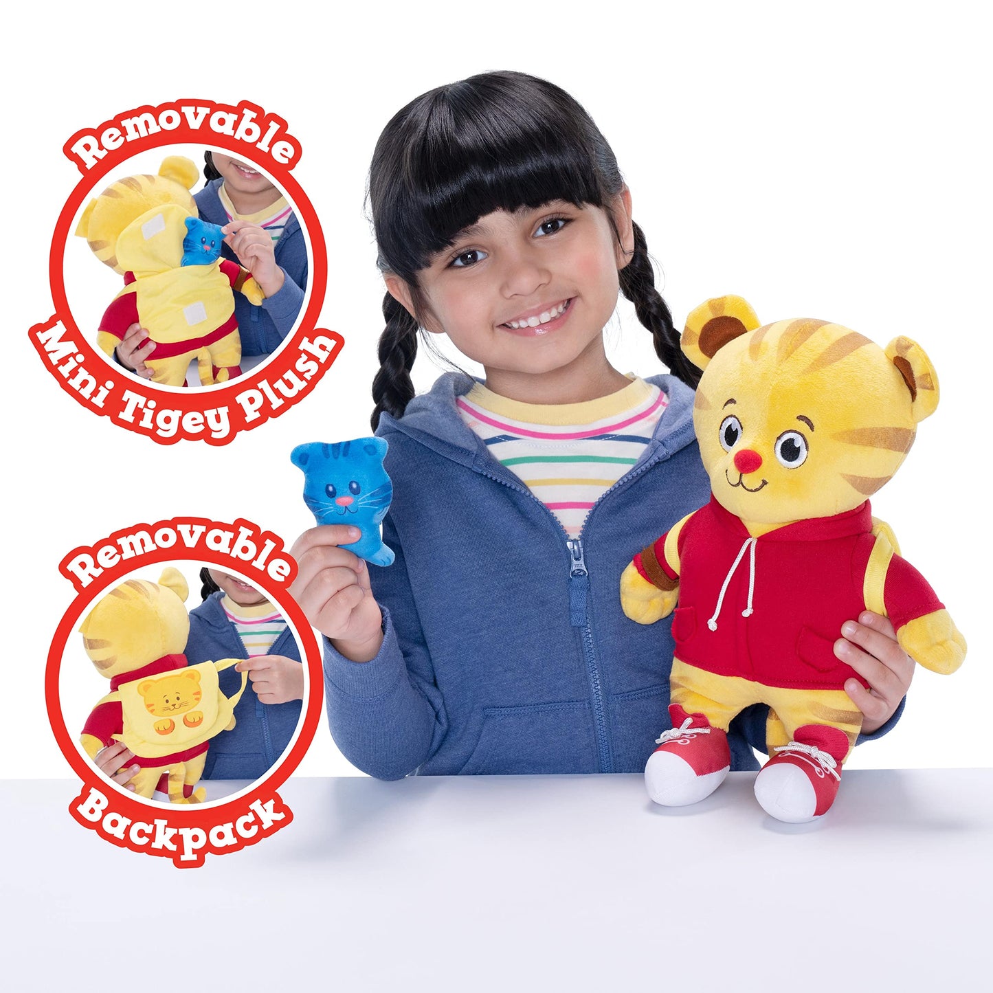 Daniel Tiger'S Neighborhood Plush Daniel Tiger Back To School Feature Plush With Tigey And Backpack Featuring Music, Sounds, And Phrases!