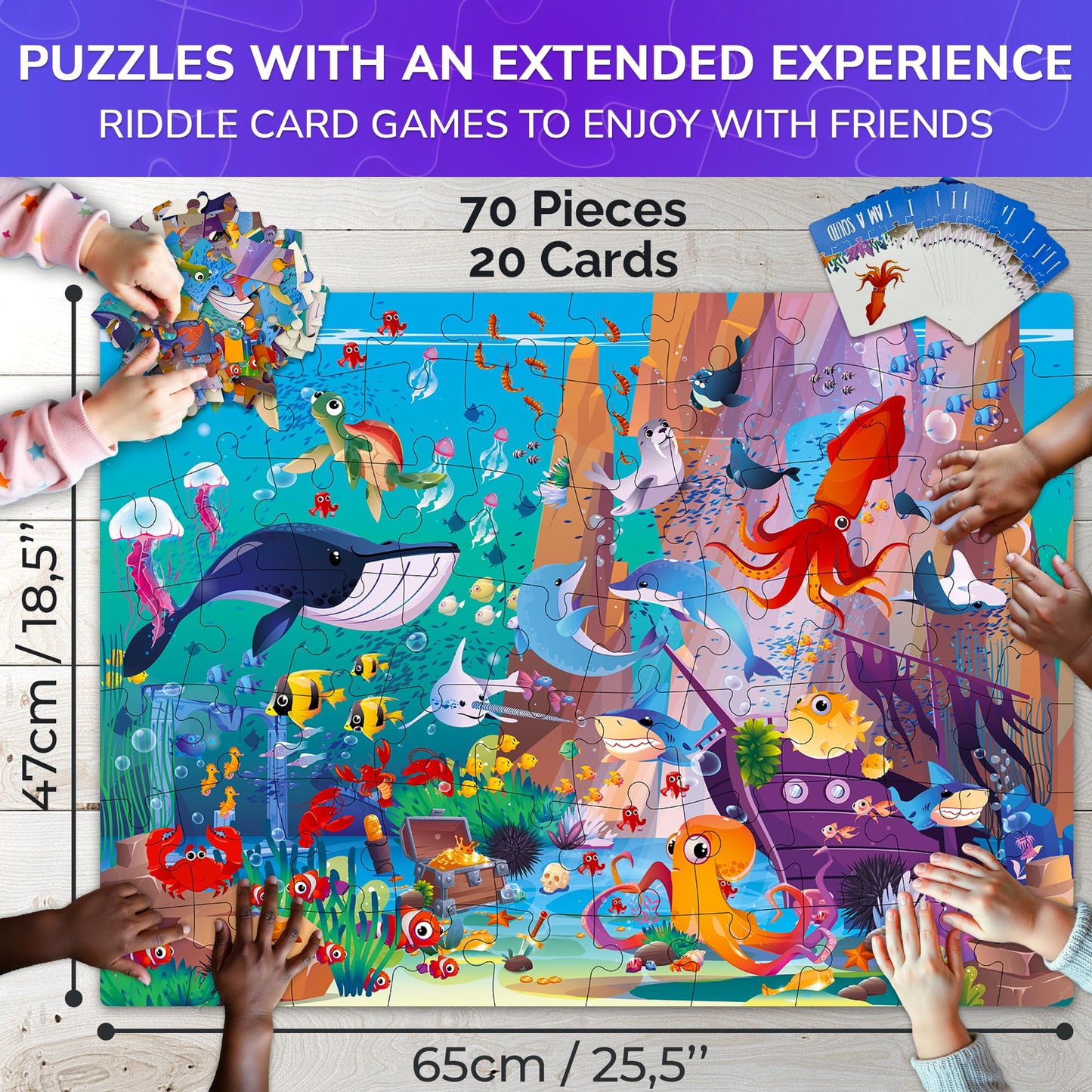 Quokka Search And Find Puzzles For Kids Ages 4-6 - Riddle Kids Puzzles 6-8 Years Old - 70 Unique Pcs | 20 Illustrated Guessing Cards | Engaging Children Themes - Ocean Puzzle Gift For Toddlers 3-5