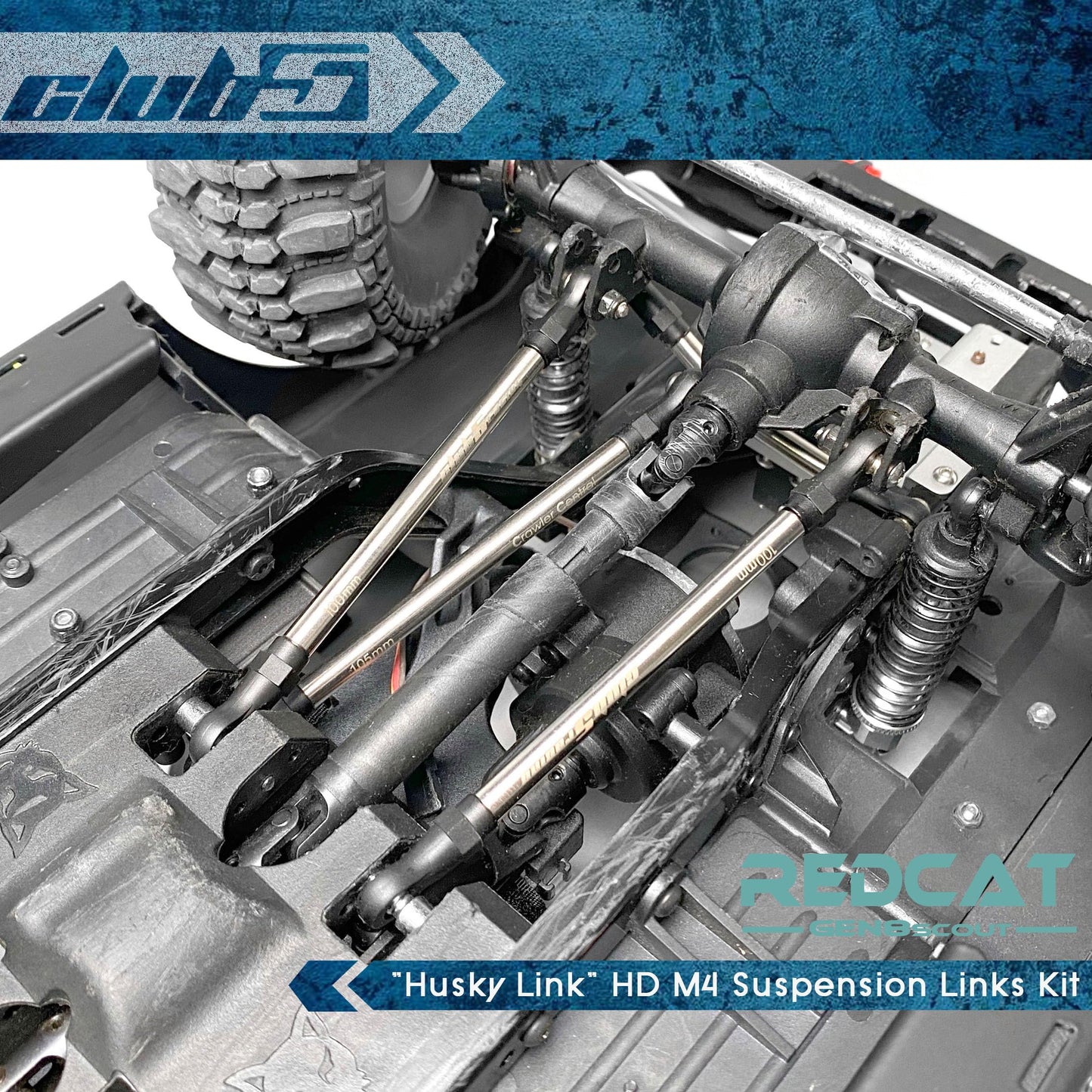 Club 5 ''Husky Link HD M4 Suspension Links Kit for Redcat GEN8 (6mm Stainless Steel)