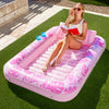 Sloosh Inflatable Tanning Pool Lounger Float for mature-themeds  70 x 46 Large Suntan Tub Pool Floats Sun Tan Tub Ice Bath Tub Tanning Bed Blow up Pool Raft Lounge Floatie  L-Blushing Pink
