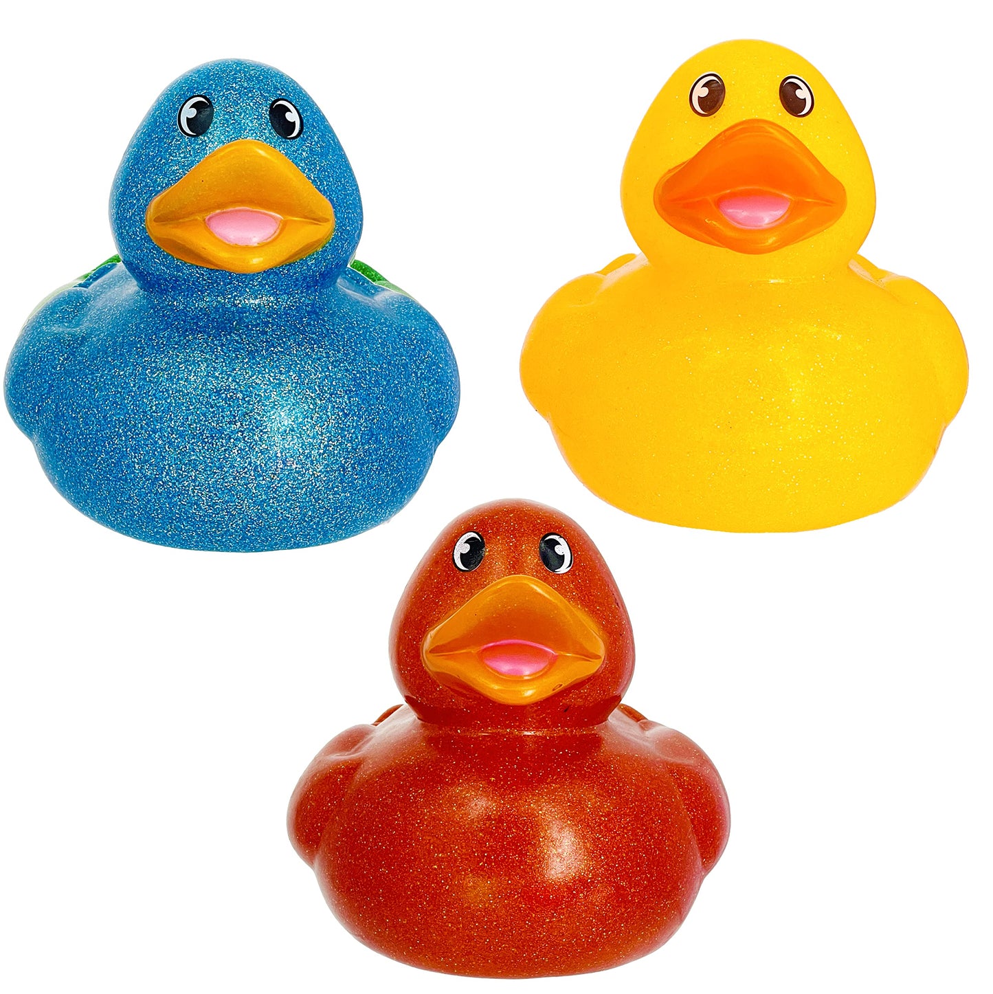 The Dreidel Company Giant Glitter Rubber Duck Toy With Sound Assortment Duckies For Kids, Bath Birthday Gifts Baby Showers Summe