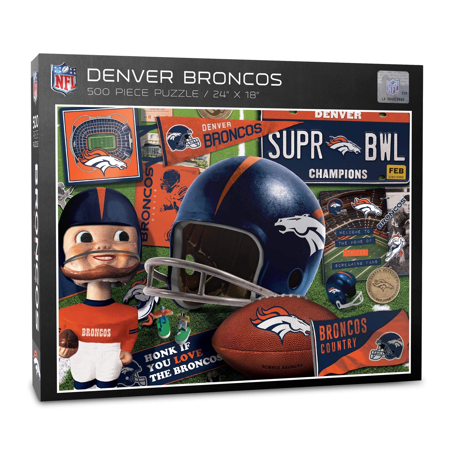 Youthefan Nfl Denver Broncos Retro Series Puzzle - 500 Pieces, Large
