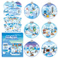 Cy2Side 12 Set Winter Polar Animal Sticker Scene For Kids Make A Winter Scene With Polar Animals Make Your Own Snowy Bear Sticker Craft Diy Art Crafts For Kids Holiday Class