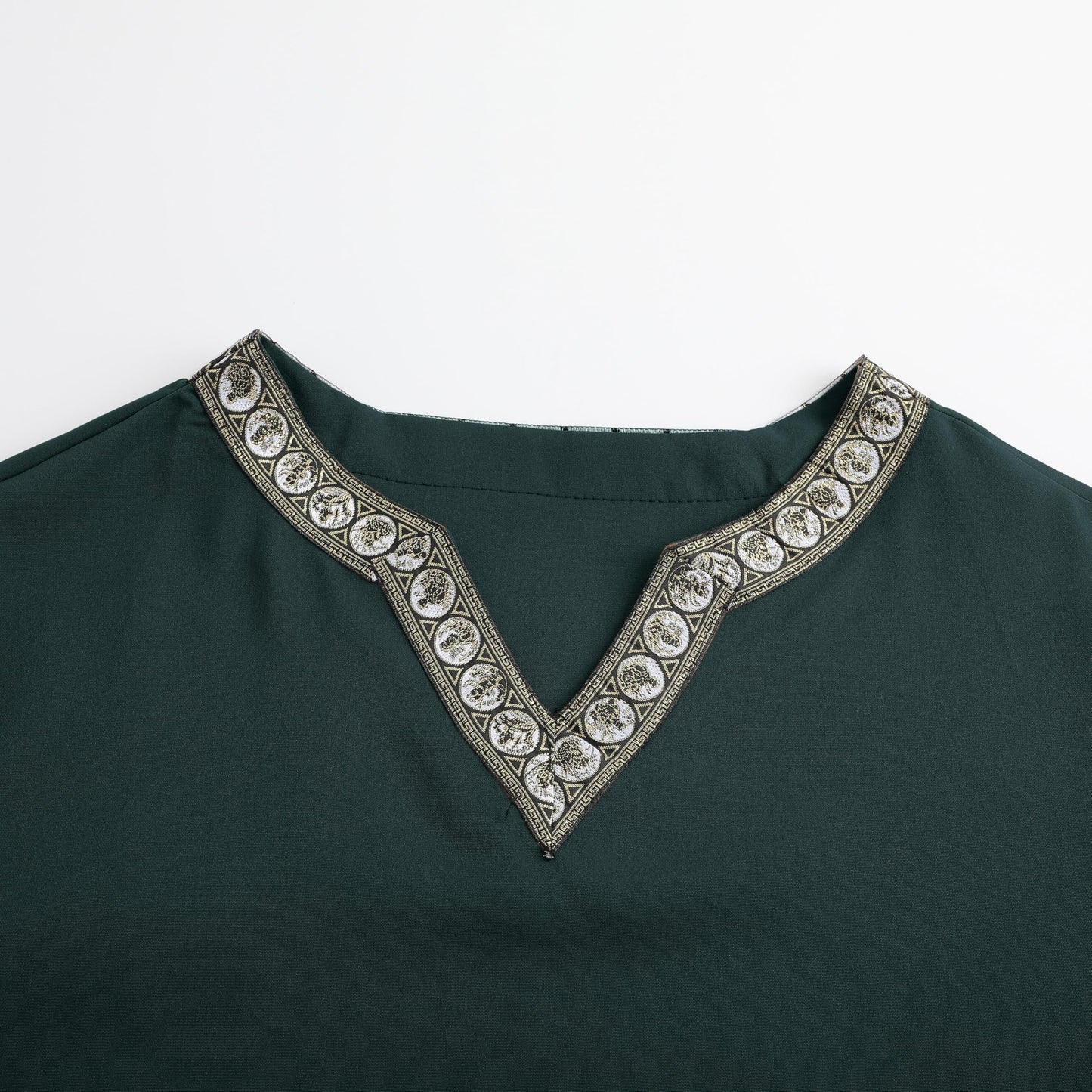 Emitory Boys Medieval Knight Costume Kids Tunic Renaissance V Neck Shirt Viking Vintage Warrior Halloween Tops