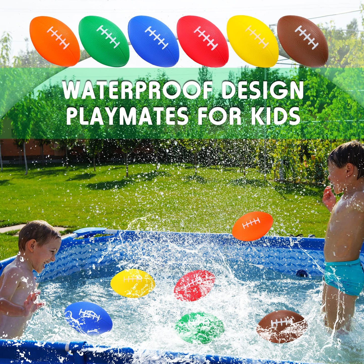 24 Pack Foam Footballs 4.72 Inch Bulk Mini Spiral Football Toys Easy Grip Waterproof Small Soft Emulation Foam Footballs for Kid