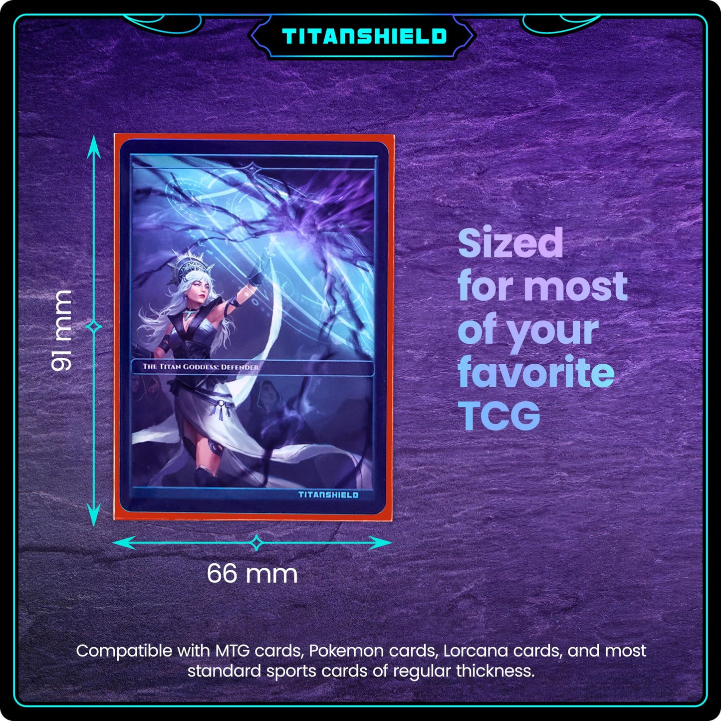 TitanShield (150 Sleeves/Red Standard Size Board Game Trading Card Sleeves Deck Protector Compatible with Pokemon  MTG Magic The Gathering