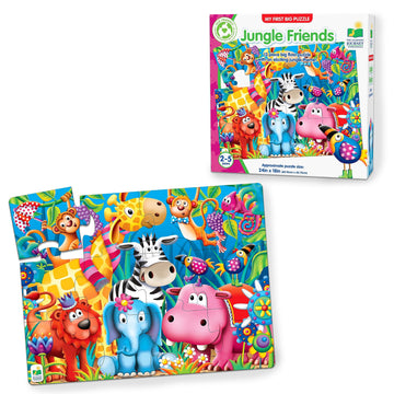 The Learning Journey My First Big Floor Puzzle - Jungle Friends - 12-Piece Toddler Puzzle (2 X 1.5 Feet) - Educational Gifts For Boys & Girls Ages 2 And Up, Multi