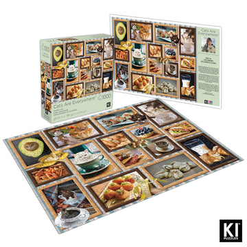1000 Pieces Puzzle For Adults Cats Are Everywhere Foodie Cats Collage 27X20 Funny Jigsaw By Ki Puzzles