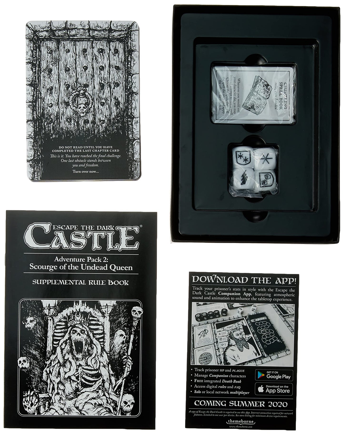 Themeborne Escape The Dark Castle Board Game Scourge Of The Undead Queen Adventure Pack 2 - Face New Horrors! Cooperative Strate