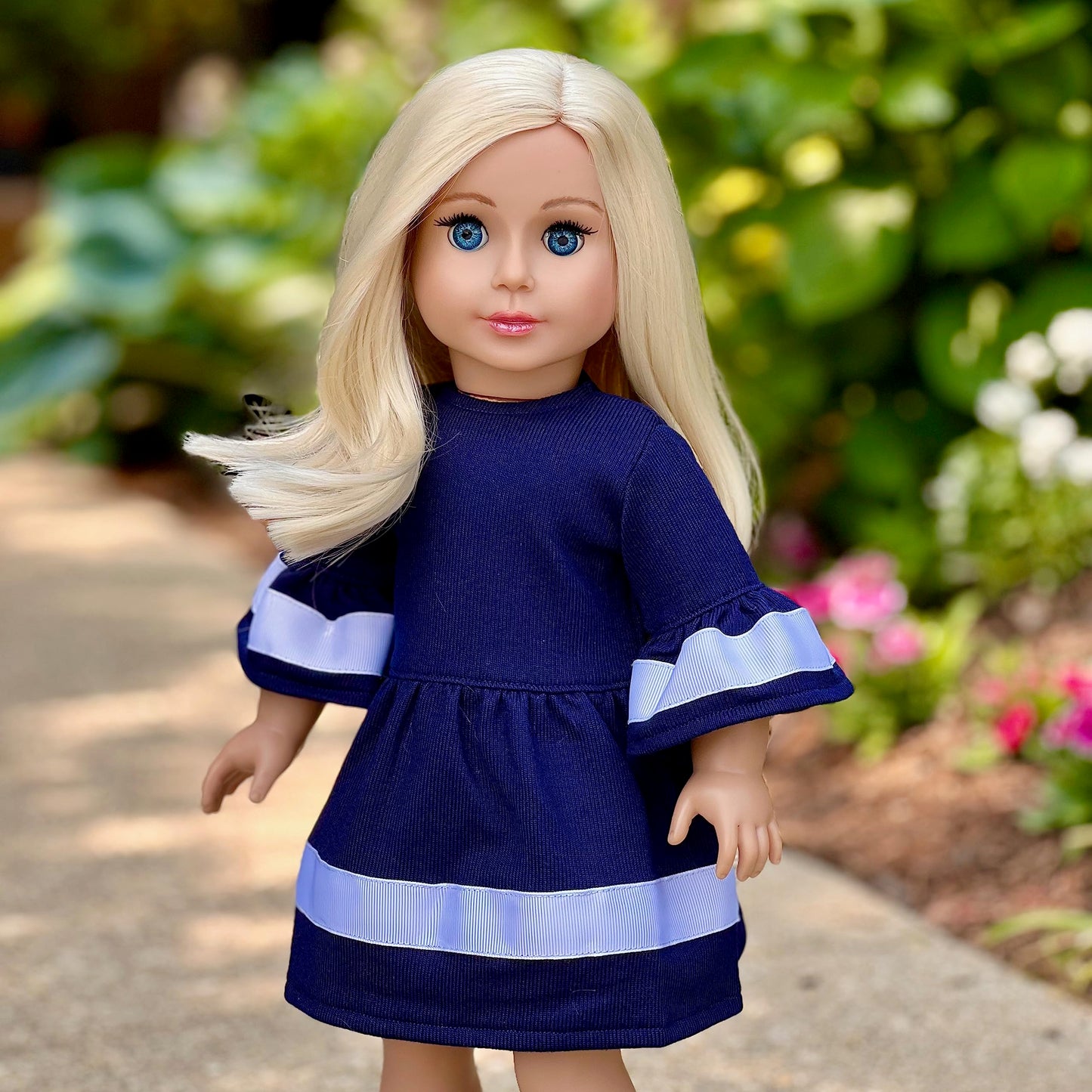 Navy Blue - 18 inch Doll Dress (Doll Not Included) (Shoes not Included)