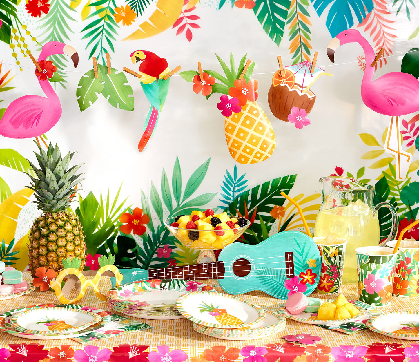American Greetings Tropical Luau Party Supplies for BBQs and All Summer Parties, Plastic Table Covers (3-Count)