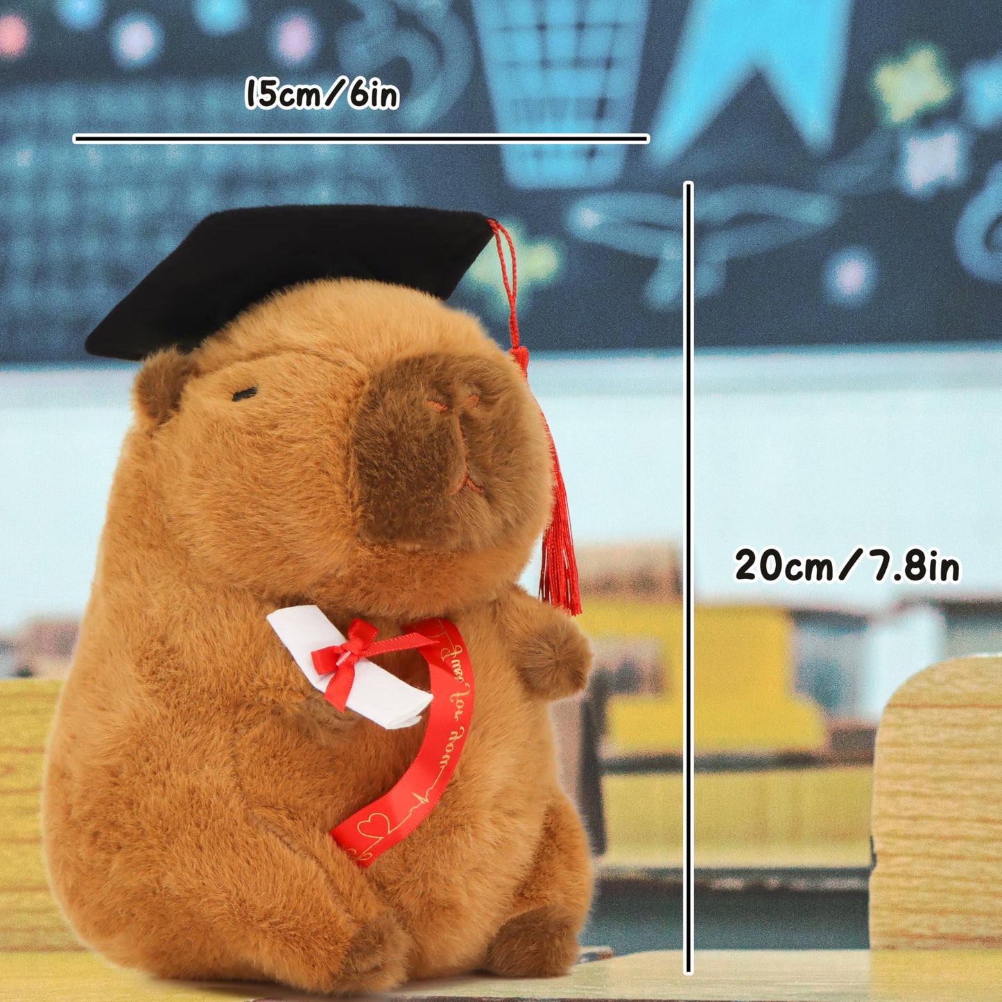 TXDRRA 7.8-Inch Graduation Capybara Plush - 2025 PhD Capybara Stuffed Animal Gift for Graduates, Friends & Capybara Fans - Gradu