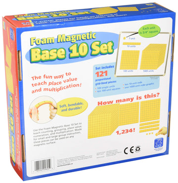 Educational Insights Foam Magnetic Base 10 Set, Giant Size, Easy To Grip, Ages 10 And Up, (121 Pieces)