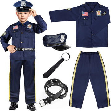 Joycover Police Officer Costume For Kids - Police Uniform For Kids, Kids Halloween Costumes For Boys Girls, Toddler Dress Up, Co