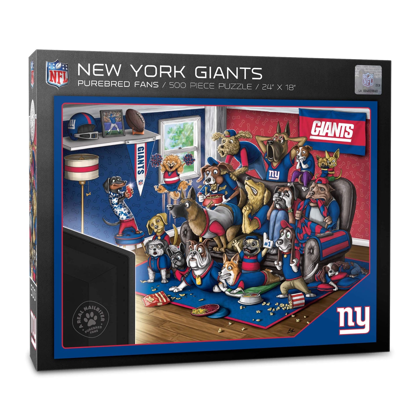 Youthefan Nfl New York Giants Purebred Fans 500Pc Puzzle - A Real Nailbiter