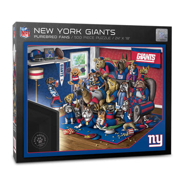Youthefan Nfl New York Giants Purebred Fans 500Pc Puzzle - A Real Nailbiter