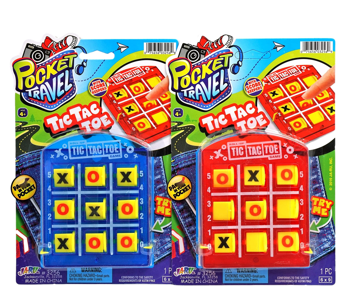 Ja-Ru Portable Tic Tac Toe (1 Pack) Classic Mini Board Games For Kids. Small Size Travel Games.Bulk Birthday Party Favor Stocking Stuffer. 3256-1A