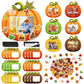 Fovths 24 Pack Fall DIY Foam Picture Frames Craft Kit Thanksgiving Autumn Pumpkin Photo Frame Ornaments with 300 Stickers for Th