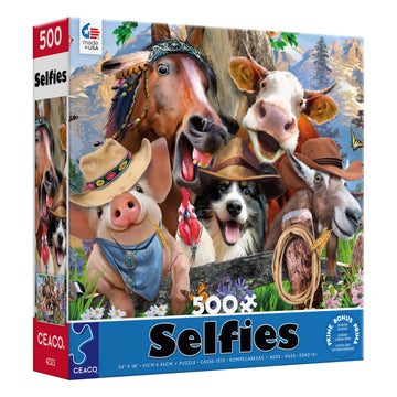 Ceaco - Howard Robinson - Selfies - Mountain Meadow Selfies - 500 Piece Jigsaw Puzzle