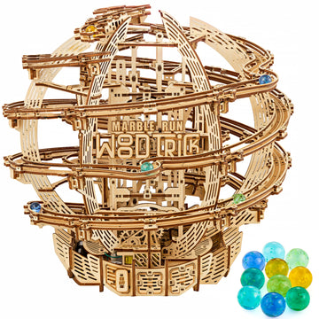 Wood Trick Wooden Marble Run Electric Motorized - 3D Wooden Puzzles For Adults And Kids To Build - 17X16 In - Marble Maze Wooden Model Kits For Adults And Teens To Build