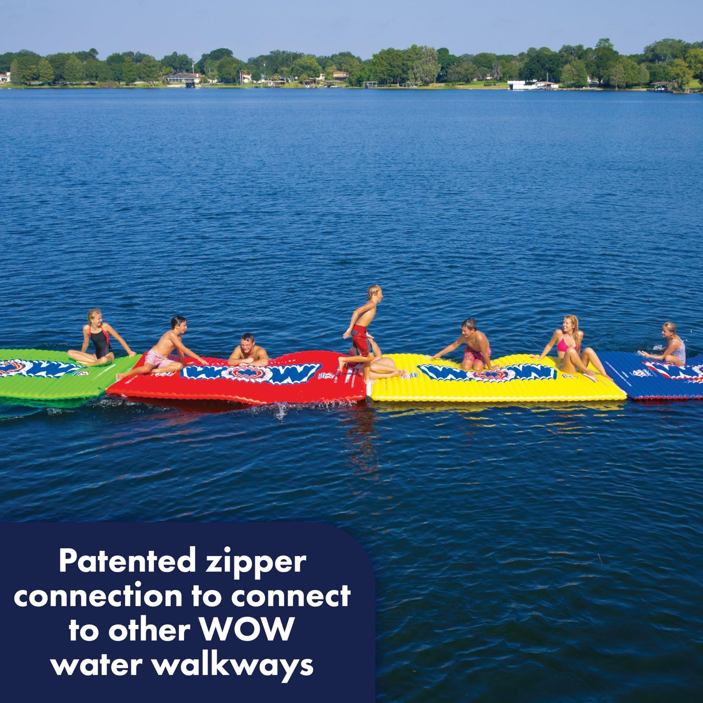 Wow Sports Inflatable Water Walkway, Inflatable Water Mat Pool Float, Ideal For Kids And Adults, 10 X 6 Feet, Blue