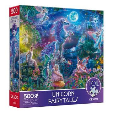 Ceaco - Foil Puzzle - Unicorn Fairytales - 500 Piece Jigsaw Puzzle