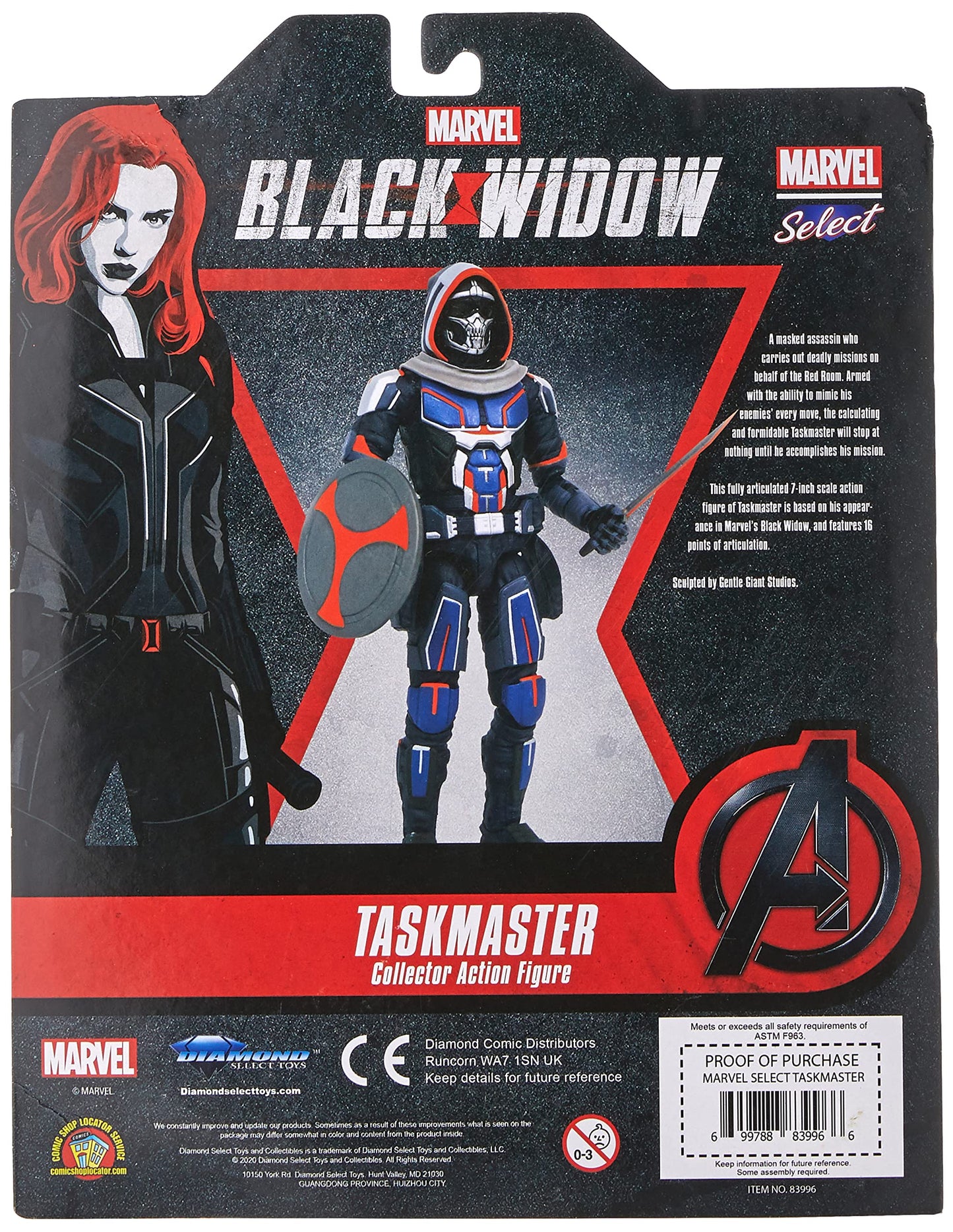 Diamond Select Toys Marvel Select Black Widow Movie Taskmaster Action Figure, Multicolor