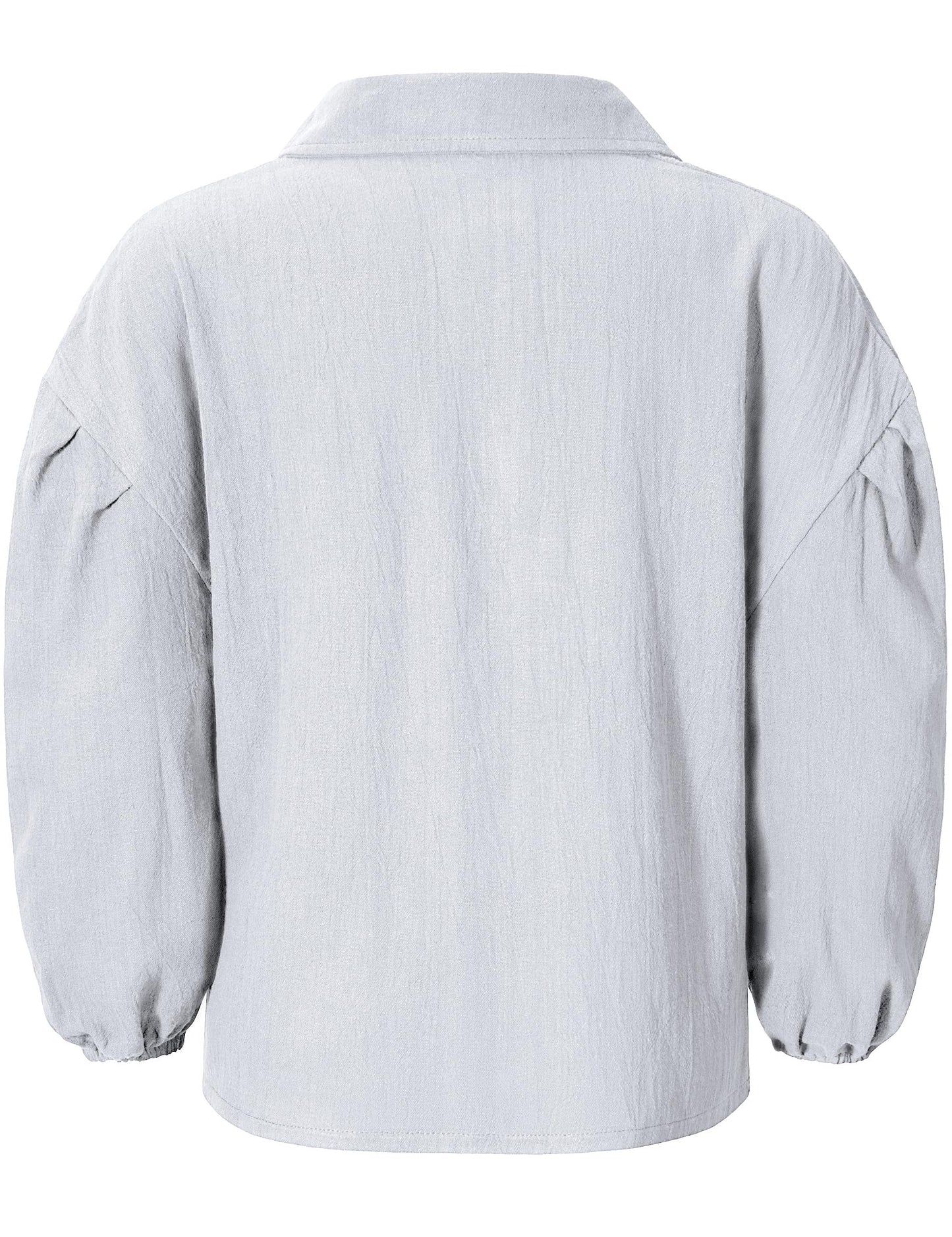 Kids Medieval Viking Pirate Renaissance Retro Costume Shirt For Boys Halloween Party Cosplay 3-4T White