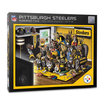 Youthefan Nfl Pittsburgh Steelers Purebred Fans 500Pc Puzzle - A Real Nailbiter