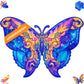 Unidragon Original Wooden Jigsaw Puzzles - Intergalaxy Butterfly, 108 Pcs, Small 9''X6.7'', Beautiful Gift Package, Unique Shape