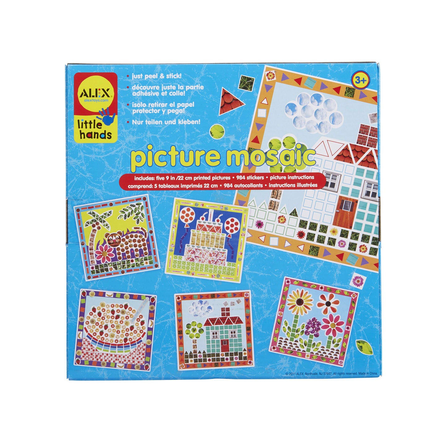 Alex Toys: Little Hands, Picture Mosaic, Kids Toddler Art and Craft Activity, Peel and Stick 5 Mosaics with Colorful Photo Stick