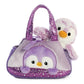 Aurora® Fashionable Fancy Pals™ Pompom Penguin™ Stuffed Animal - On-The-Go Companions - Stylish Accessories - Purple 7 Inches