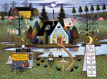 Buffalo Games 1000 Piece Jigsaw Puzzle - Charles Wysocki Know It All Americana Folk Art, Paper Material