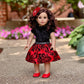 Holiday Spirit - 3 Piece 18 Inch Doll Outfit - Holiday Red Taffeta Party Dress With Red Shoes And Headband - (Doll Not Included)