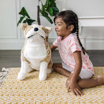 Melissa & Doug Giant English Bulldog Stuffed Animal - Lifelike, Nearly 2 Feet Tall, Multi-Color, Large, Fabric, Model 4865
