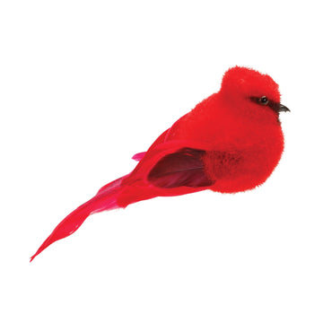 Feathered Cardinal Bird Shelf Sitter (Set Of 12)