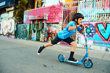 Razor A5 Lux Kick Scooter - 8" Urethane Wheels, Anodized Finish, Blue, for Kids 8+, Max Weight 220 lbs, Model 13013243