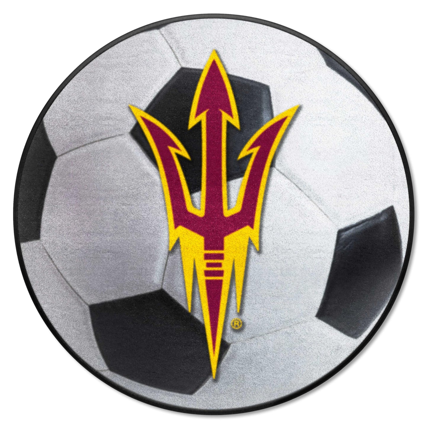 FANMATS 17146 Arizona State Sun Devils Soccer Ball Rug - 27in. Diameter