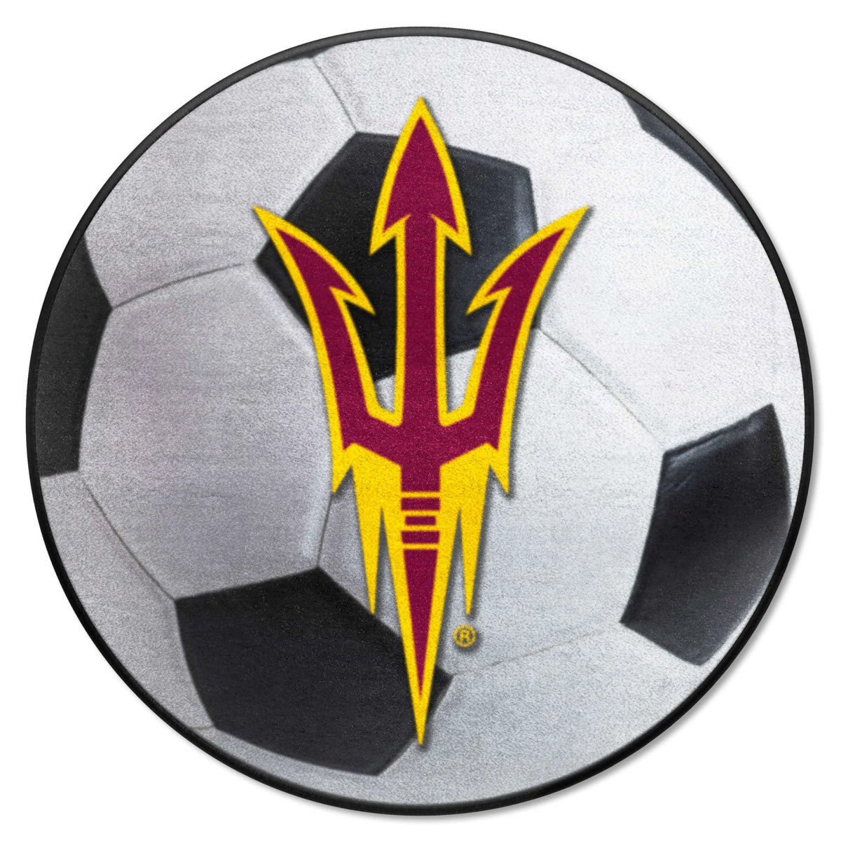 FANMATS 17146 Arizona State Sun Devils Soccer Ball Rug - 27in. Diameter