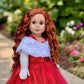 Lady In Red - 3 Piece 18 Inch Doll Outfit - Red Gown, Gloves And Cape - (Doll Not Included)