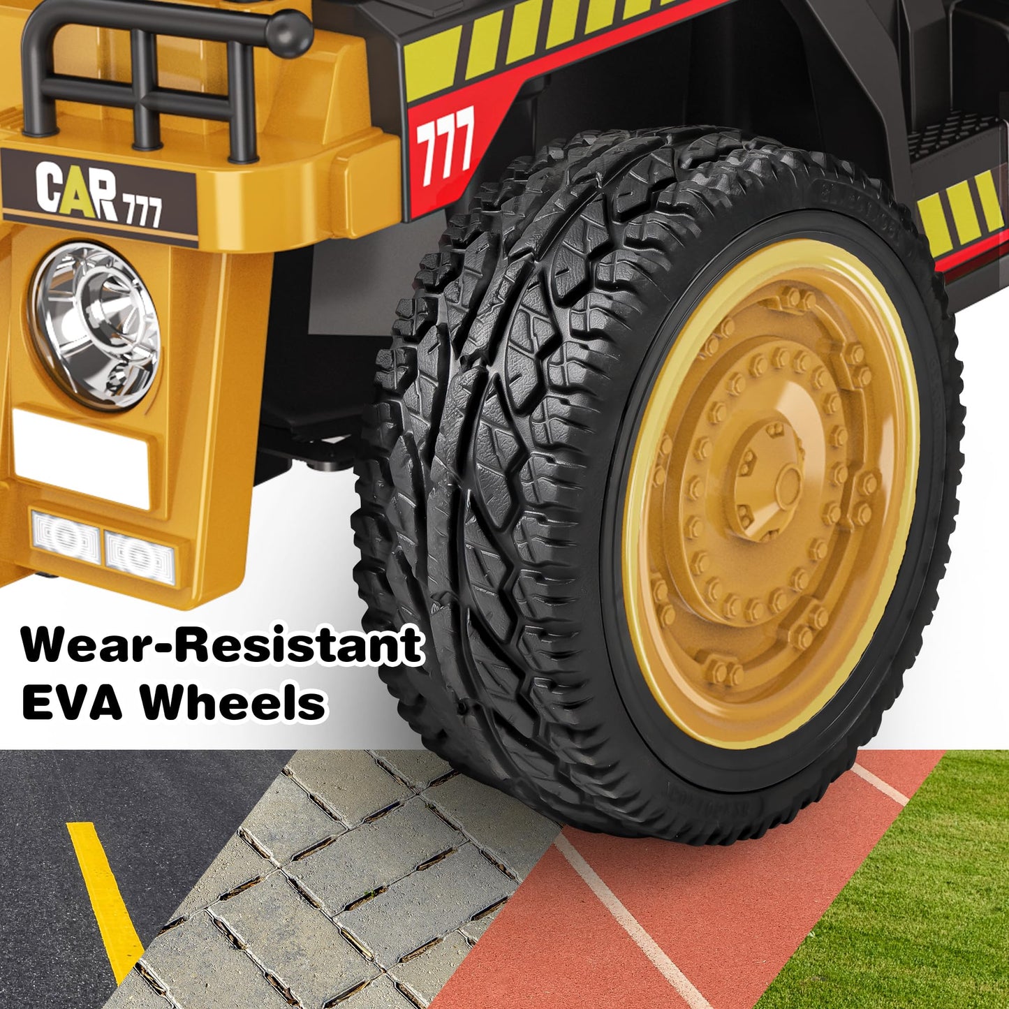 Anpabo 24V Ride On Dump Truck, 2X75W Powerful Motors, Up To 4.4Mph, Eva Tires, Construction Vehicle W/Electric Dump Bed And Extr