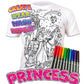 Splat Planet T-Shirt Princess T-Shirt Magica Da Colorare Con 10 Penne Magiche Lavabili Atossiche - Colora La Tua Maglietta, Colo