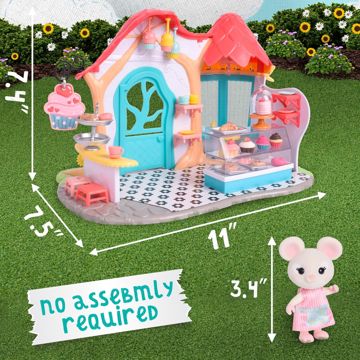 Honey Bee Acres Bees Teas Pastry Shop, Complete Set With Miniature Doll Figure, 35 Pieces , Ages 3+
