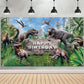 Tatuo Dinosaur Photo Backdrop Dino Theme Banner 72.8 x 43.3 Inch Dinosaur Photography Background Happy Birthday Background for D